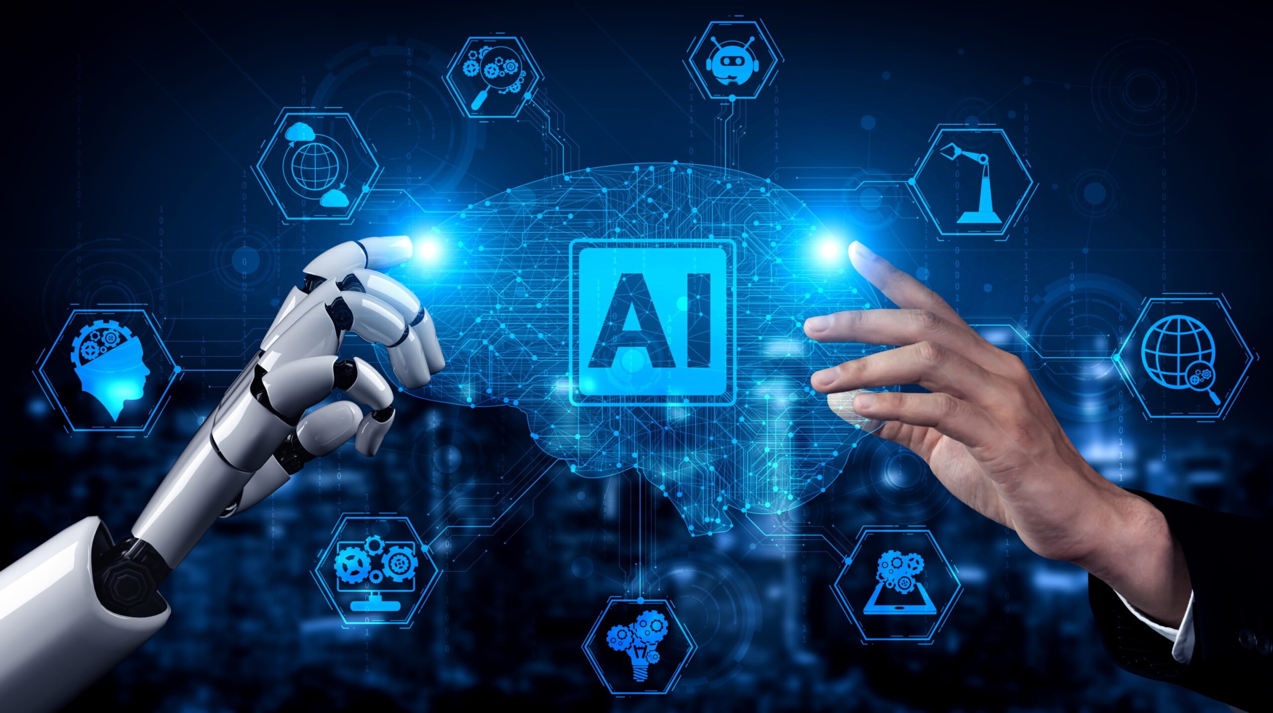 Future artificial intelligence robot and cyborg.